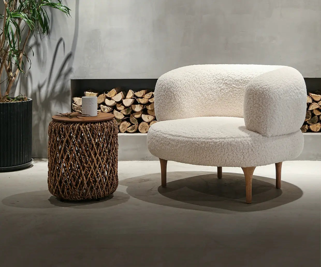 Zeno White Single Sofa Chair, Oak Frame