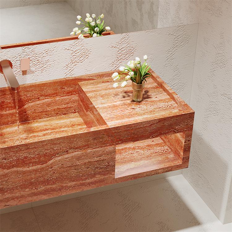 Millie Red Cave Stone Wall-Mounted Basin