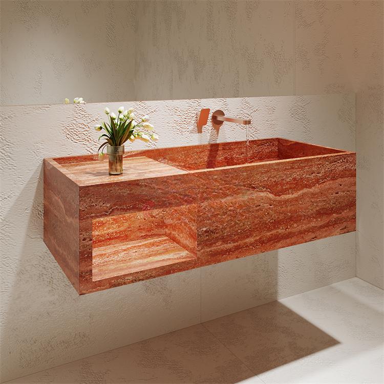 Millie Red Cave Stone Wall-Mounted Basin