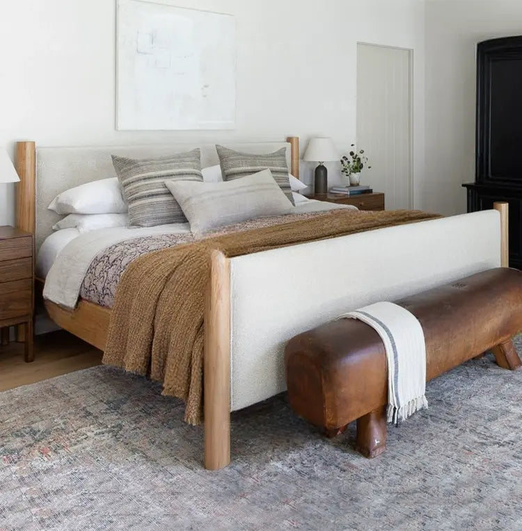 Gable Neoclassical Soft Lamb Style Bed