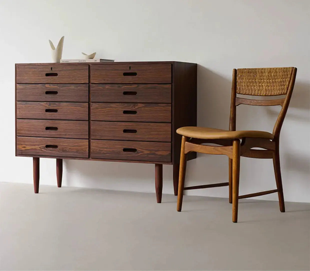 Aleksy Danish Style Cherry Wood Chest Drawers
