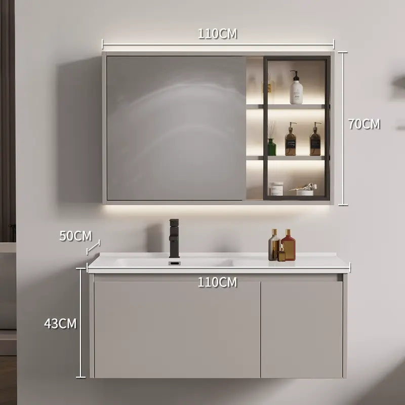 Adrian Cream Oak Smart Bathroom Vanity