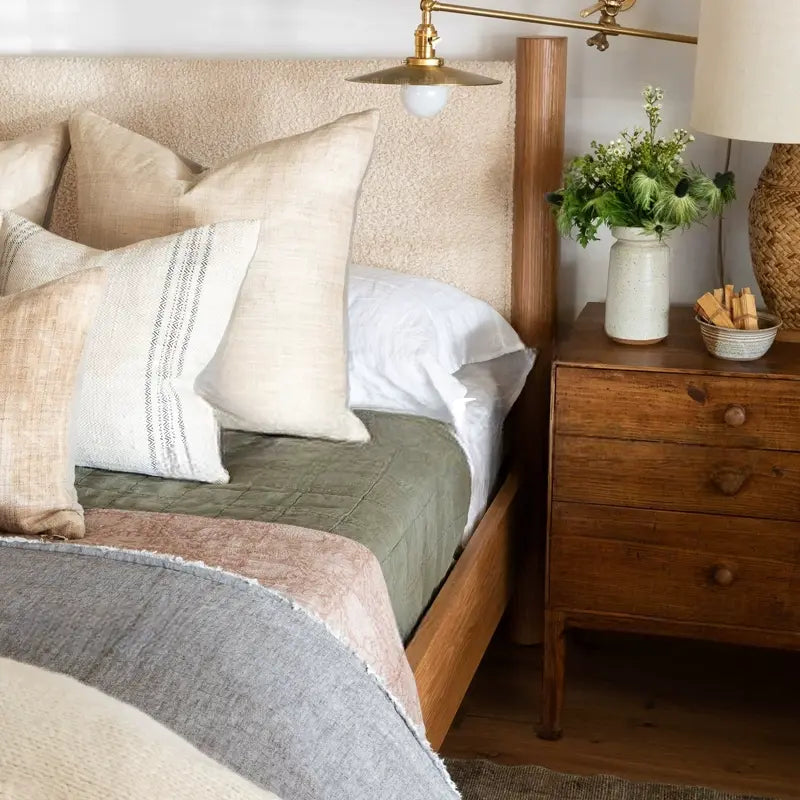 Gable Neoclassical Soft Lamb Style Bed