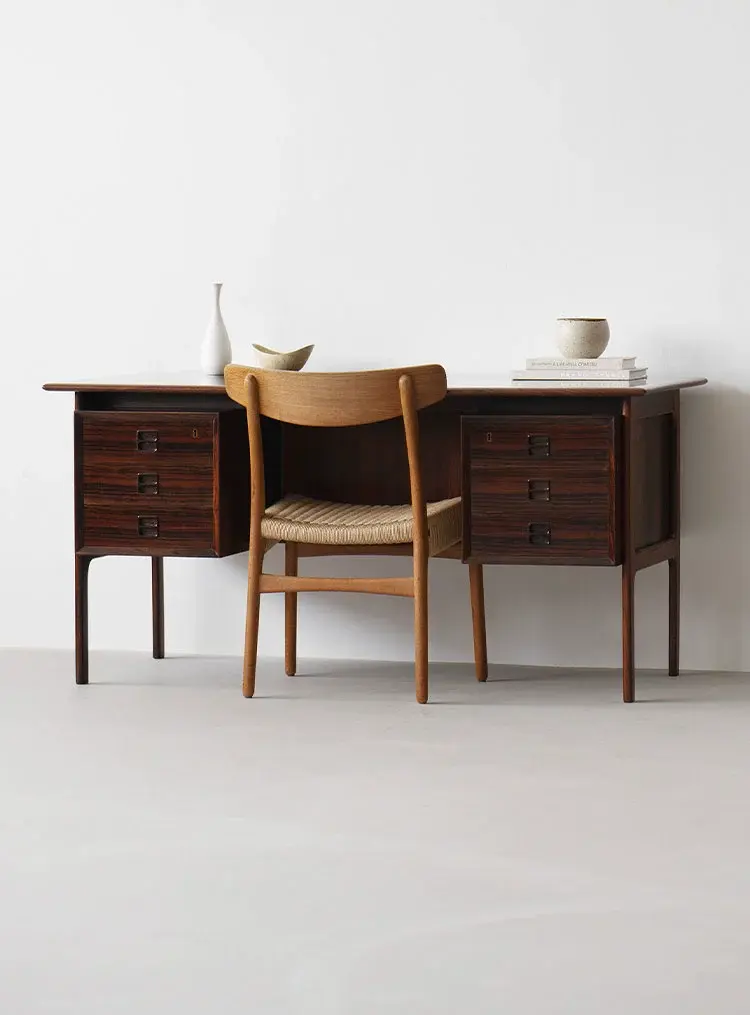 Hugo Custom Teak Mid-Century Writing Desk