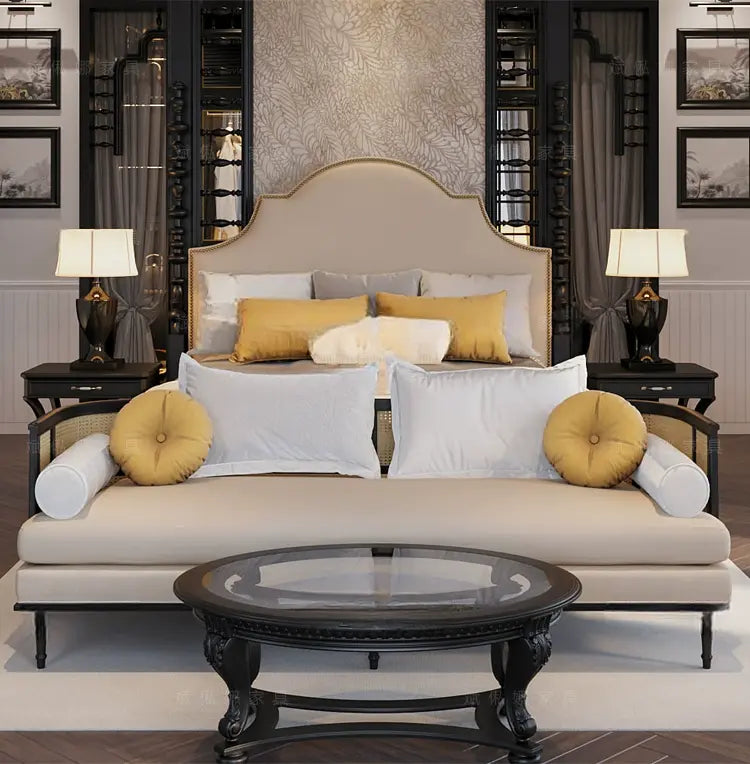 Lucie Retro Town Custom Neoclassical Double Bed