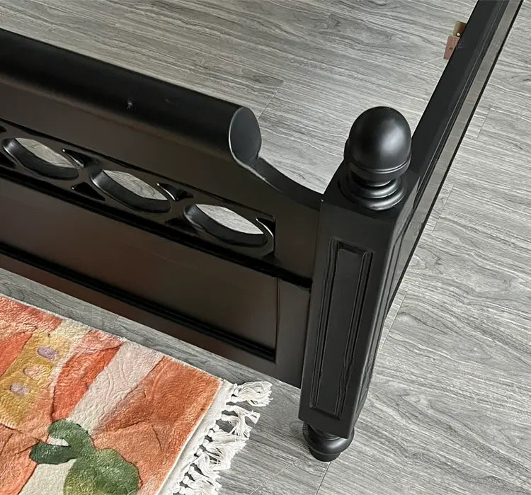 Helene Retro Solid Wood Four-Poster Bed