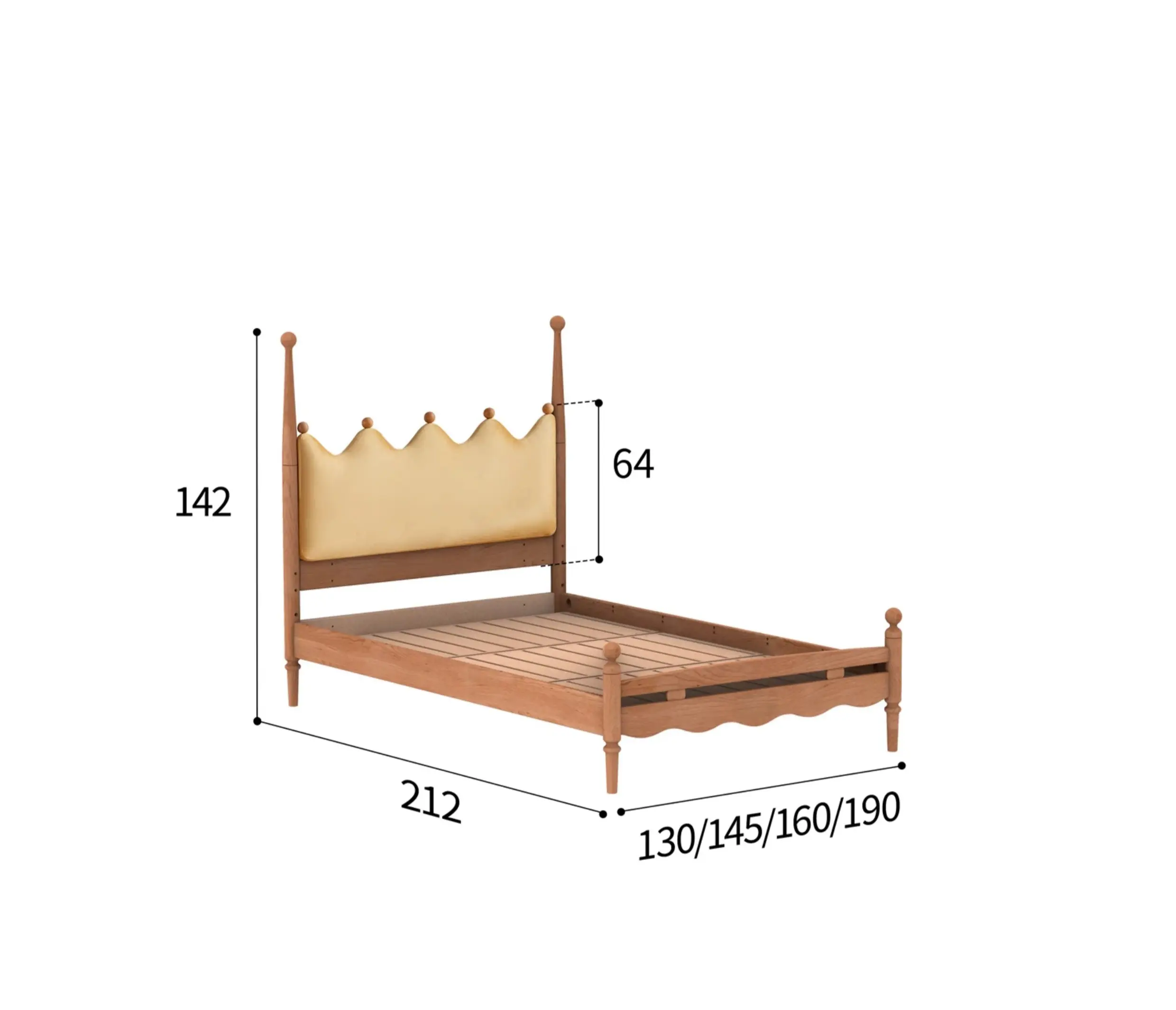 Sebastian Crown retro cherry wood bed