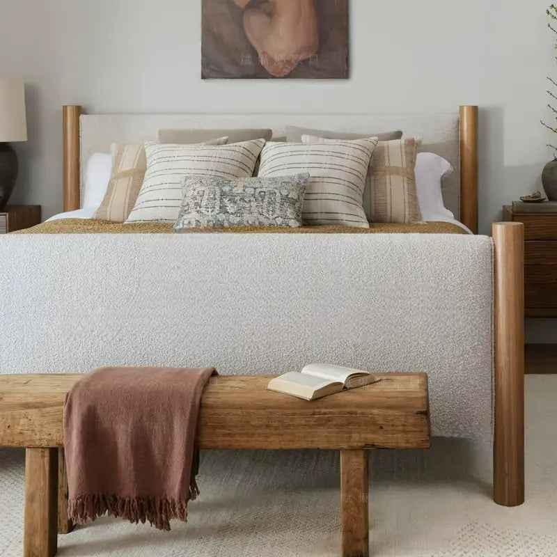 Gable Neoclassical Soft Lamb Style Bed