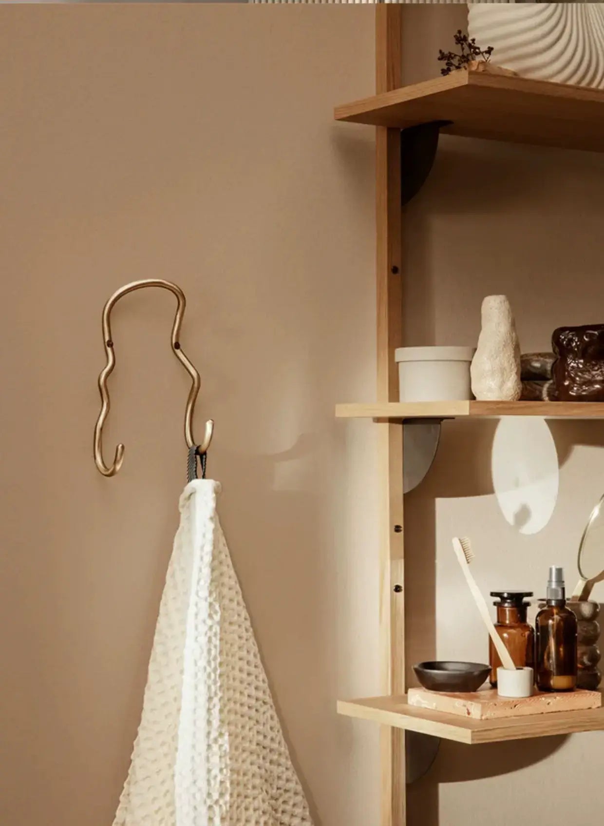 Anthelme Living Brass Wave Towel Hook