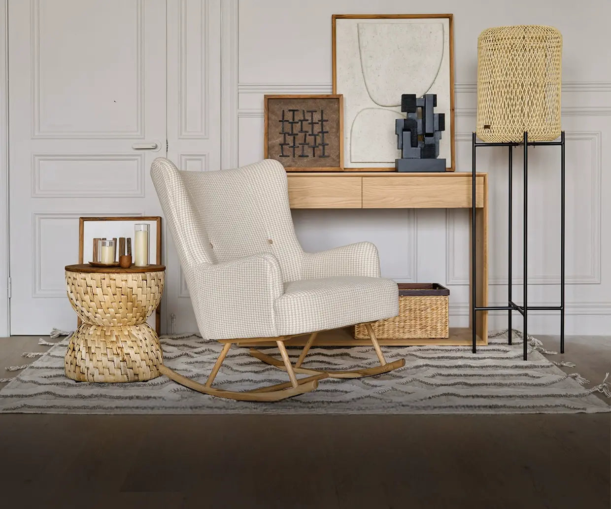 Thierry Solid Wood Rocking Leisure Balcony Chair
