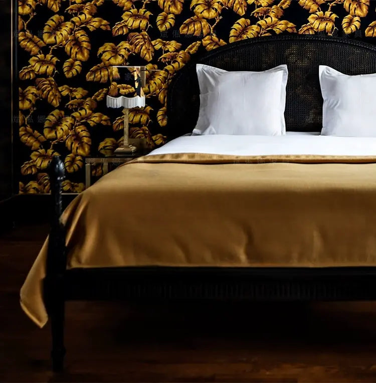 Prue Black Rattan Neoclassical Wedding Bed