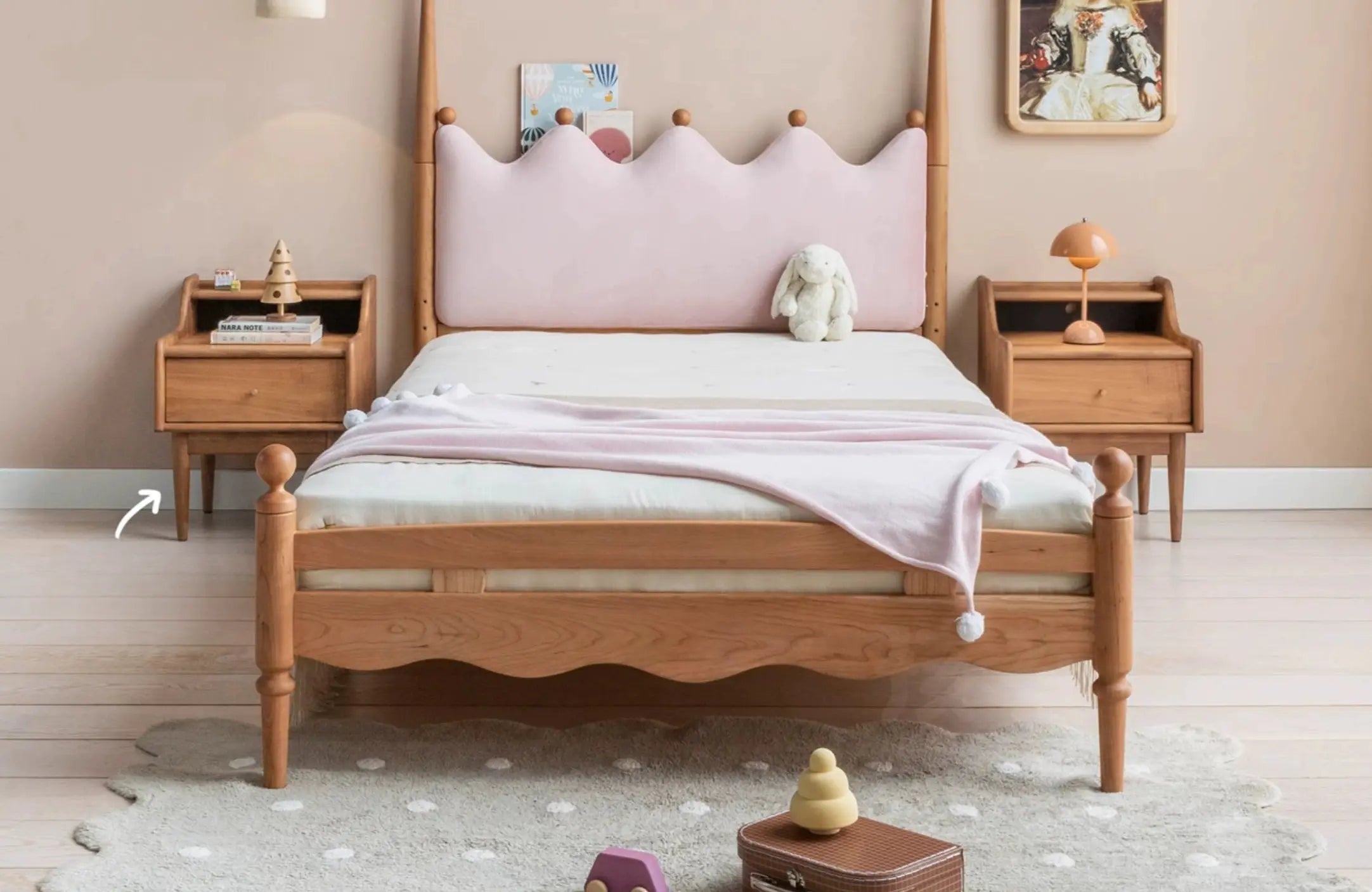 Sebastian Crown retro cherry wood bed