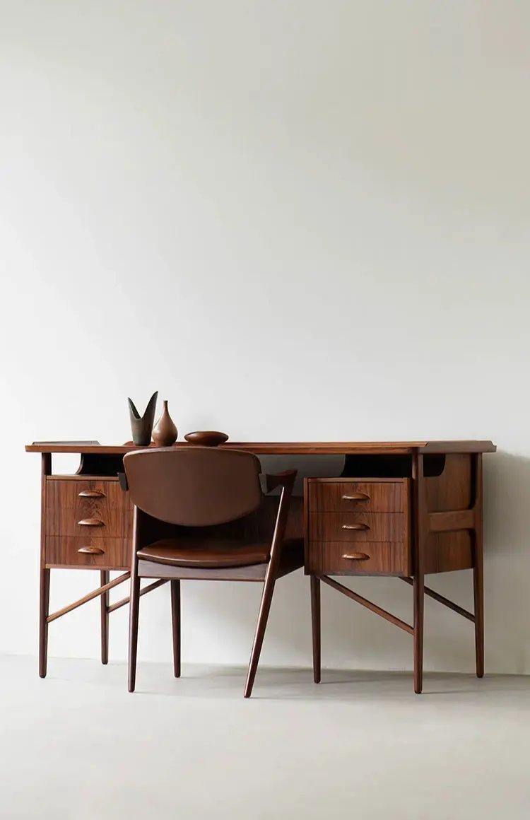 Rémy Modern Teak Study Desk Storage