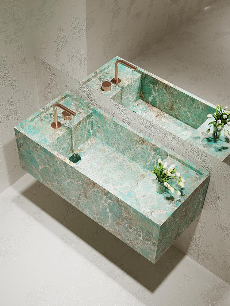 Justin Napoleon Black Bulgari Wall-Mounted Sink