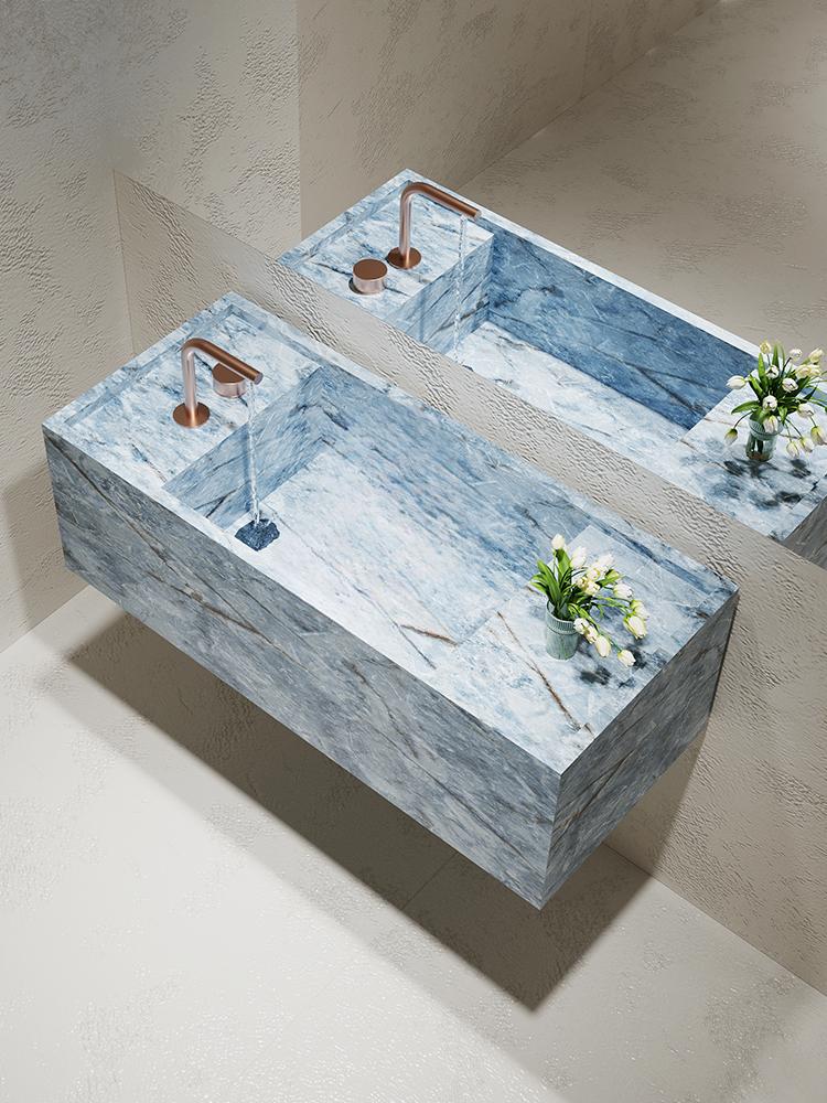 Justin Napoleon Black Bulgari Wall-Mounted Sink
