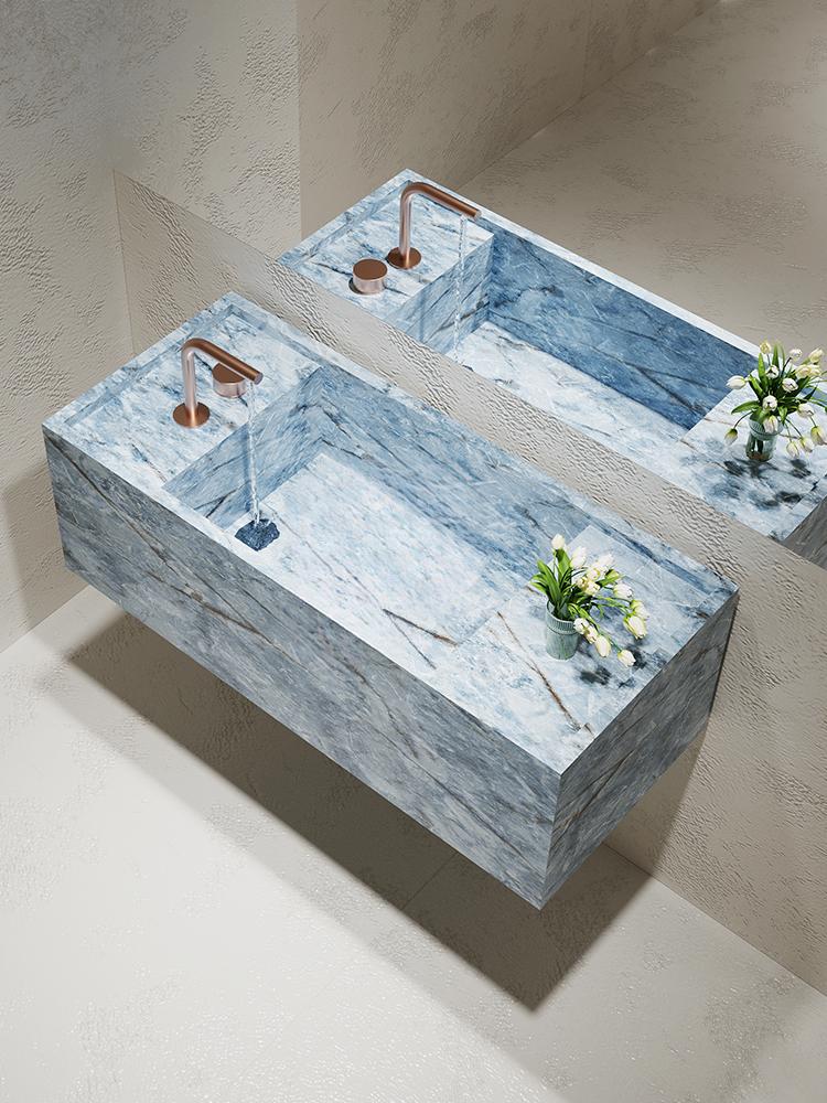 Lara Amazon Green Marble Integrated Sink