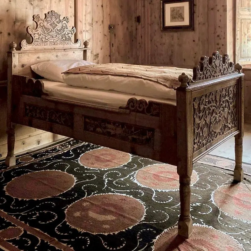 Minette Classic Carved Wooden Kids Bed