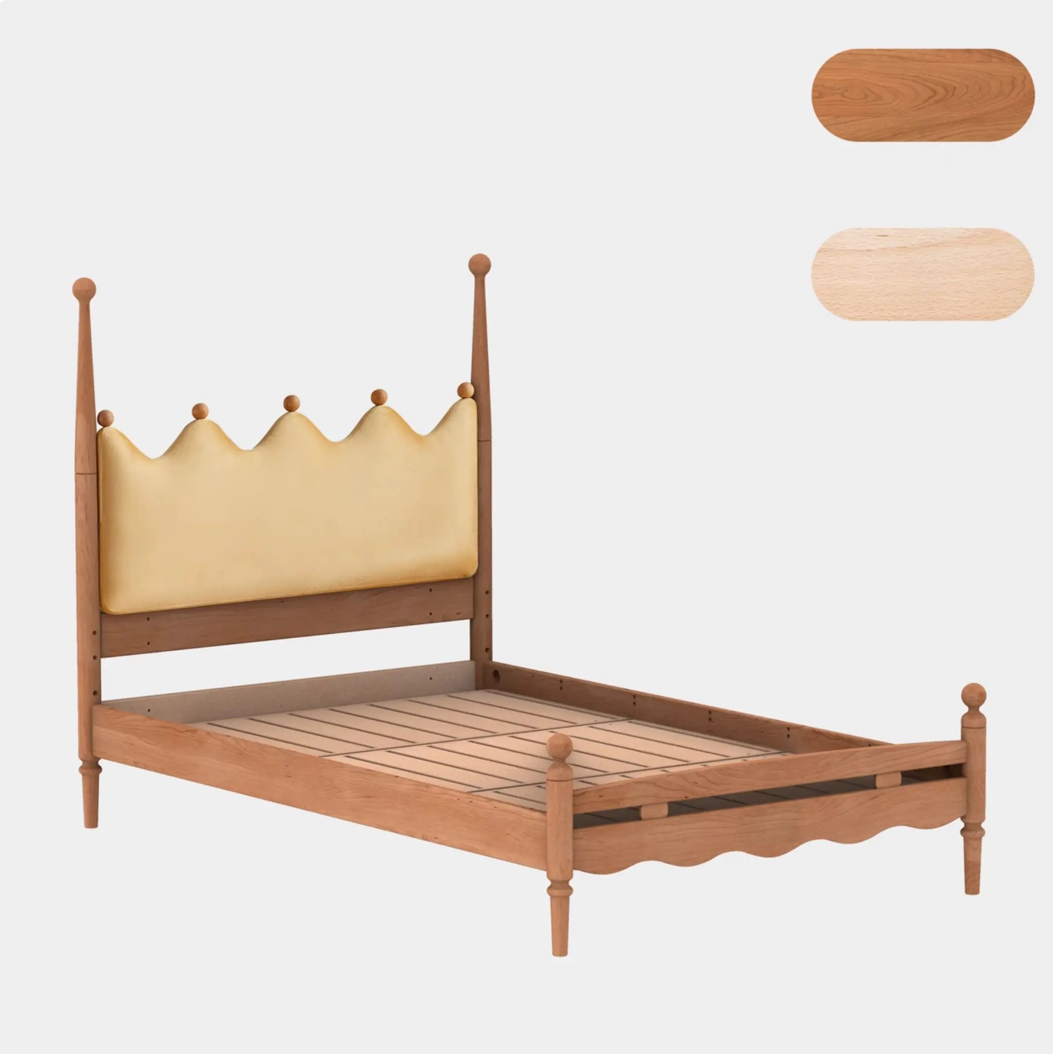 Sebastian Crown retro cherry wood bed