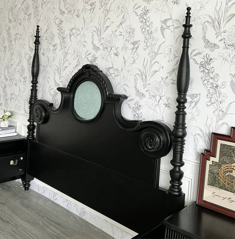 Helene Retro Solid Wood Four-Poster Bed