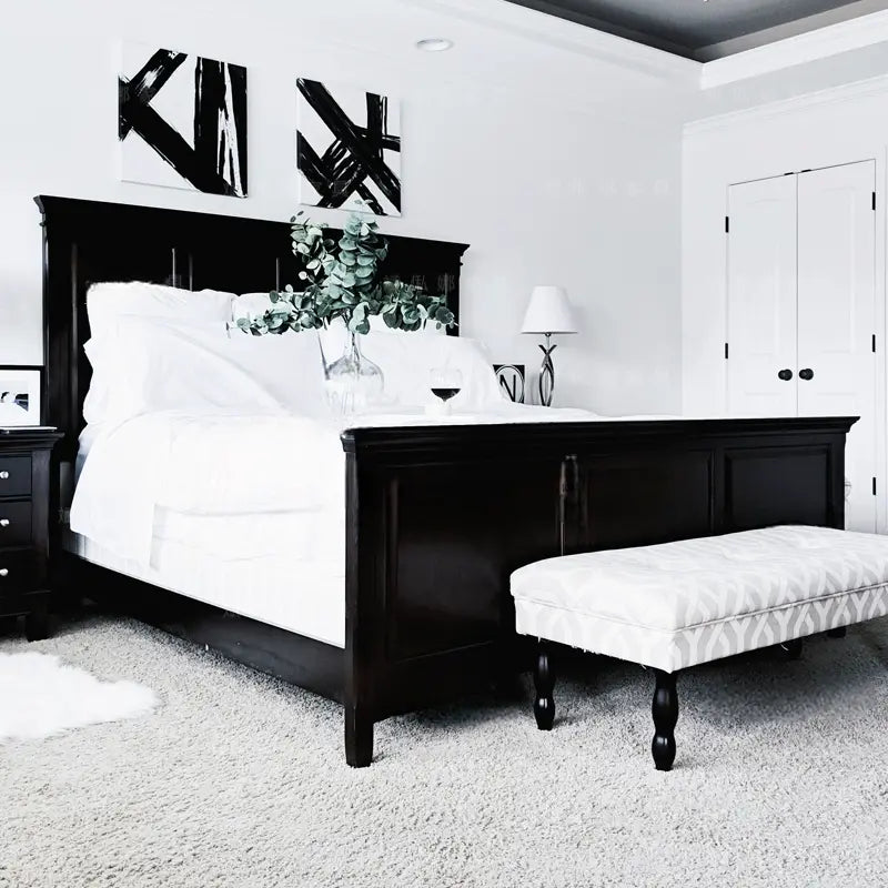 Lyon Black Solid Wood Princess Bed