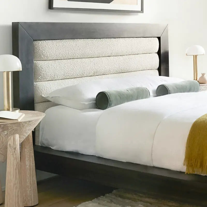 Thoreau Fabric Lambskin Solid Wood Bed