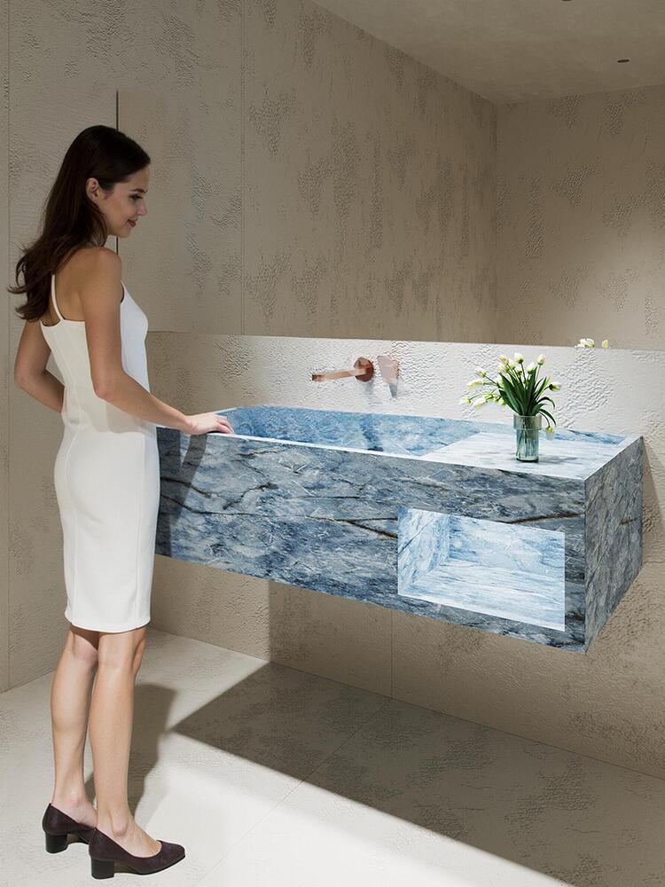 Millie Red Cave Stone Wall-Mounted Basin