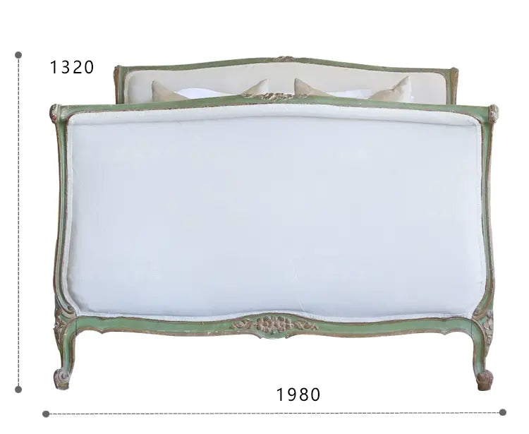 Viola Retro Carved Solid Wood Double Bed
