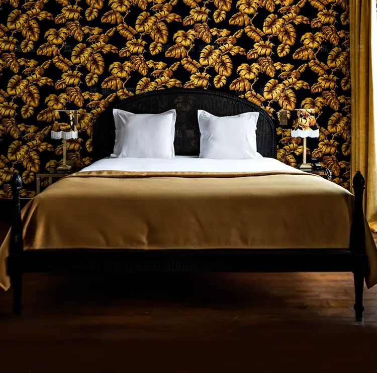 Prue Black Rattan Neoclassical Wedding Bed