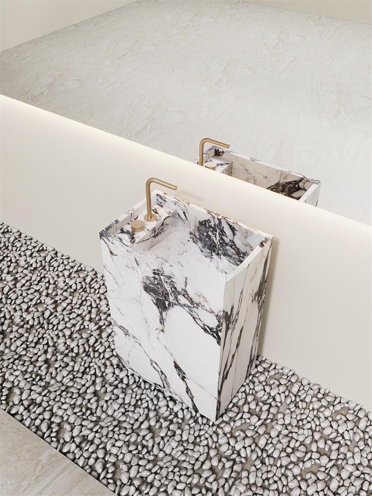 Francis Fish Belly White Marble Pedestal Basin
