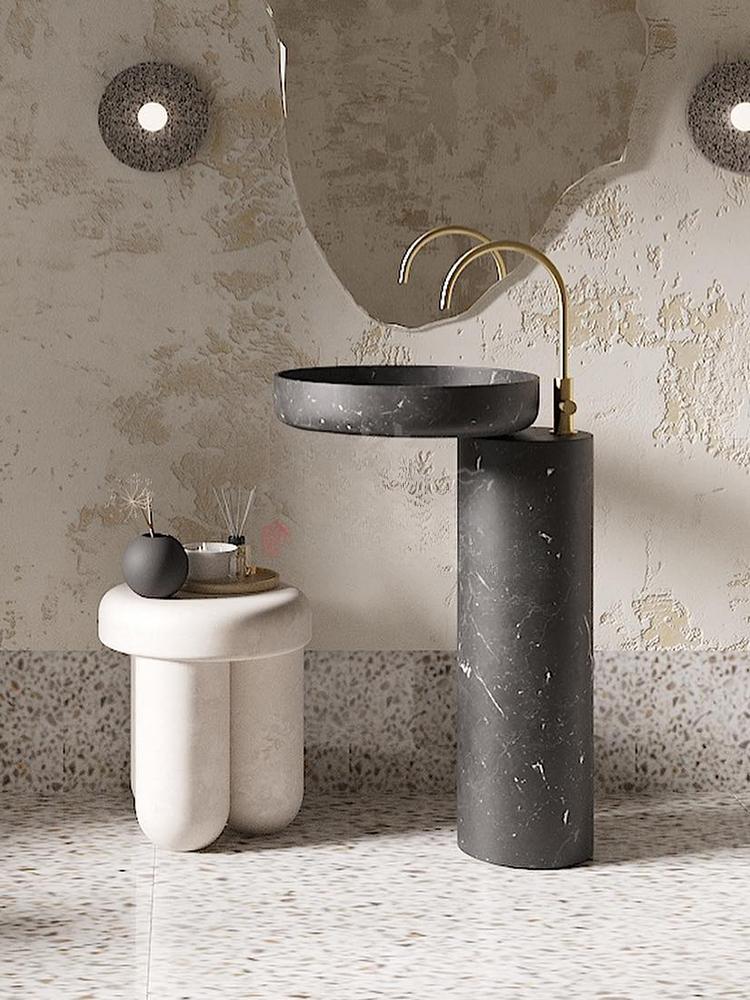 Rae Medieval Marble Pedestal Sink