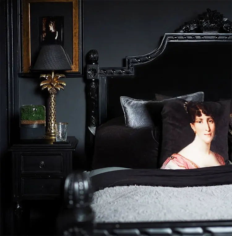 Lilou  Vintage Fabric Carved Bed Custom Design