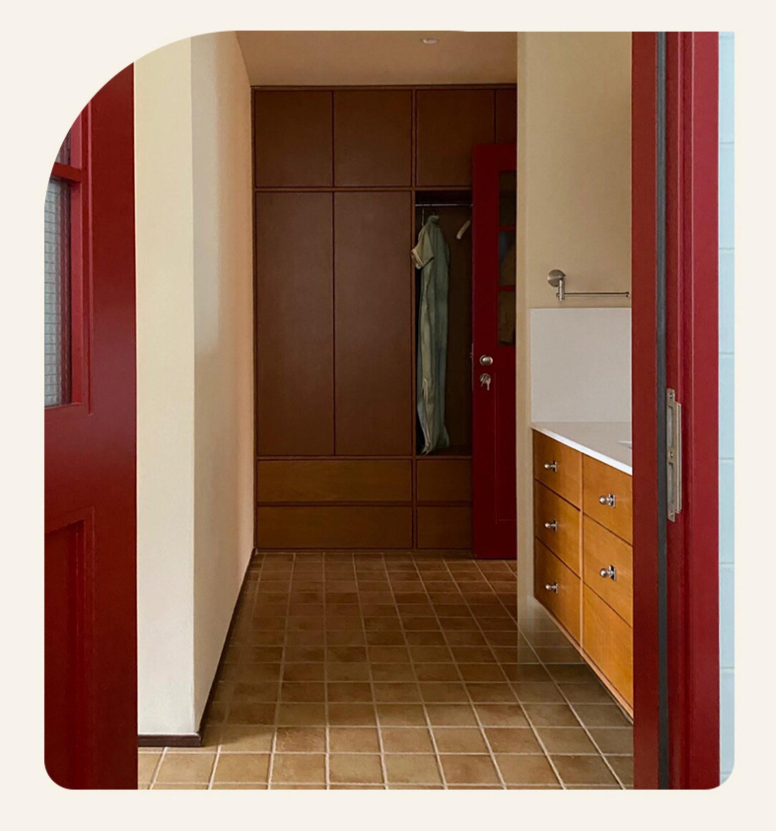 Theodore Cherry Wood Bathroom Cabinet with Ceramic Basin
