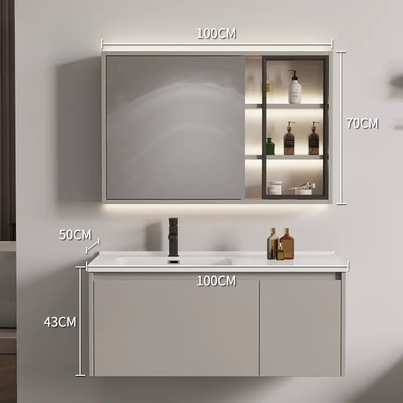 Adrian Cream Oak Smart Bathroom Vanity