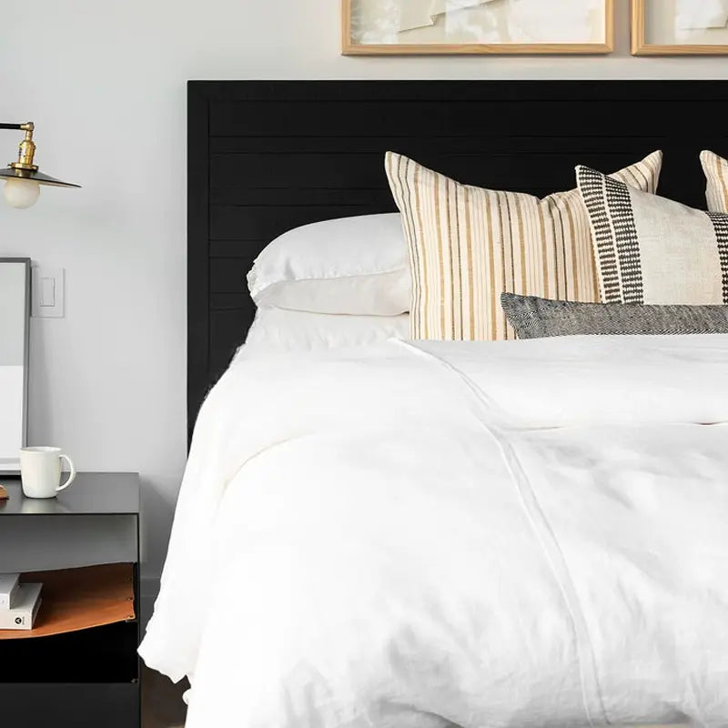 Percy Retro Town Black Neoclassical Double Bed