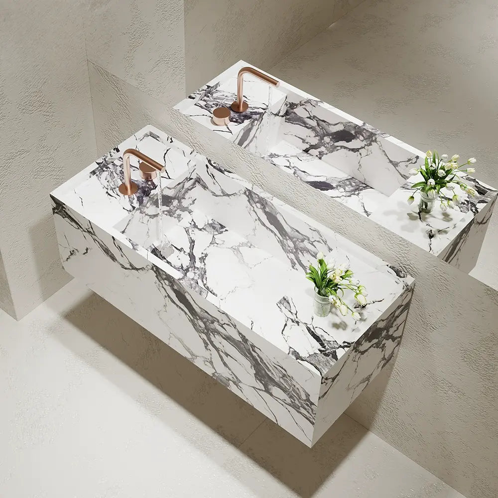 Agastya Ice Silk Blue Jade Wall-Mounted Sink
