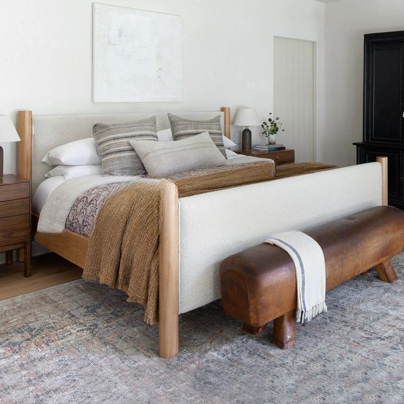 Gable Neoclassical Soft Lamb Style Bed