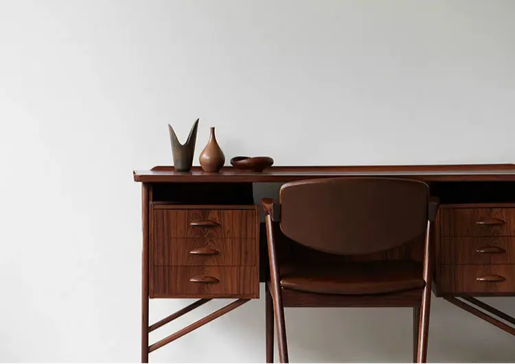 Rémy Modern Teak Study Desk Storage