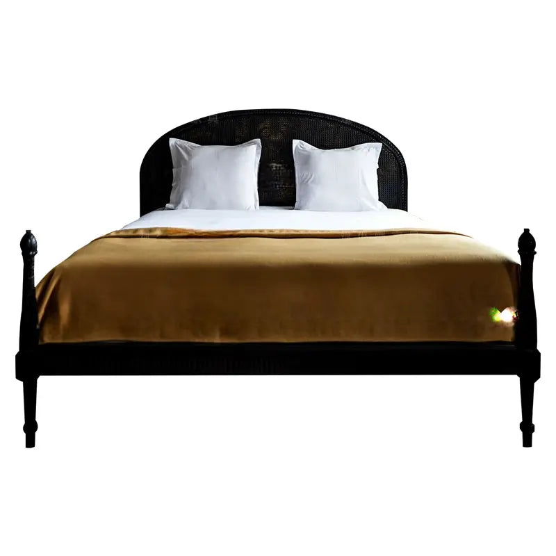 Prue Black Rattan Neoclassical Wedding Bed