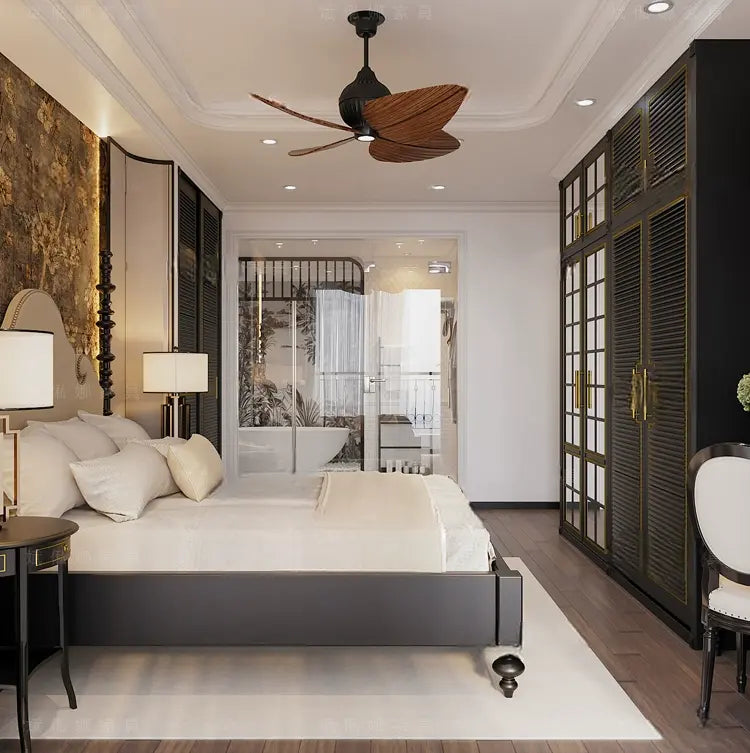 Lucie Retro Town Custom Neoclassical Double Bed