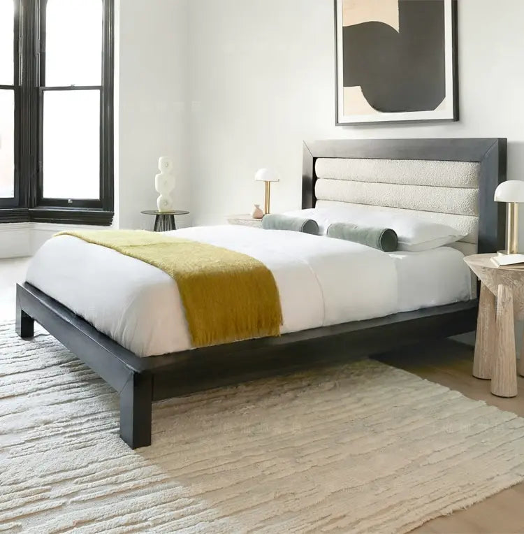 Thoreau Fabric Lambskin Solid Wood Bed