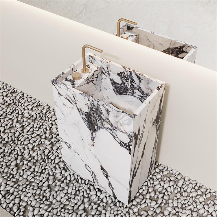 Lou Retro White Pedestal Basin