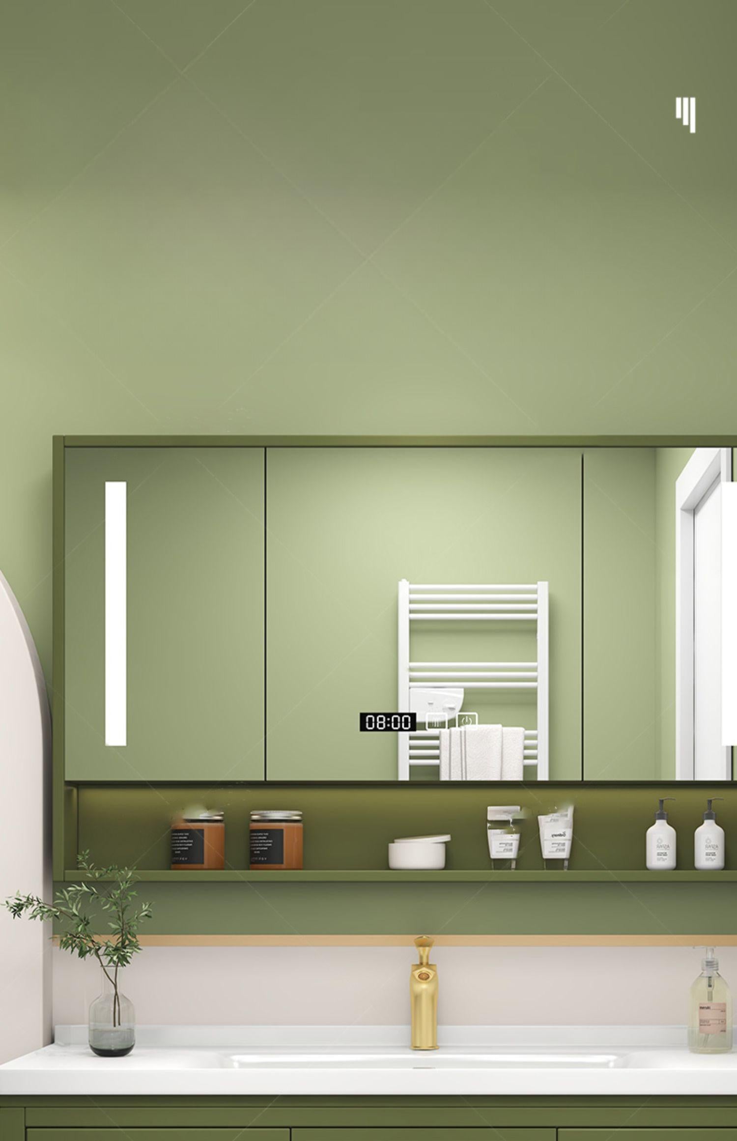 Evelyn Oak Bathroom Cabinet with Corian Basin
