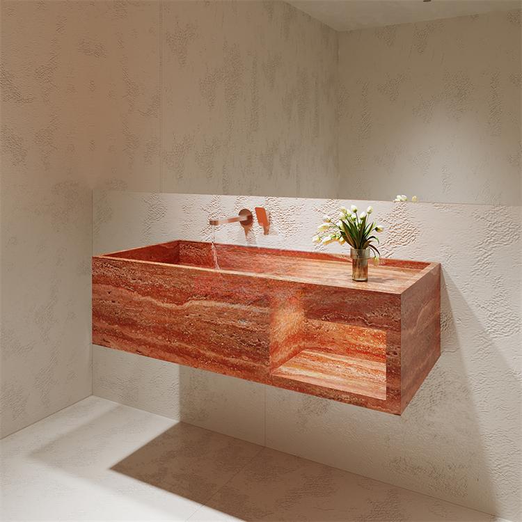 Millie Red Cave Stone Wall-Mounted Basin