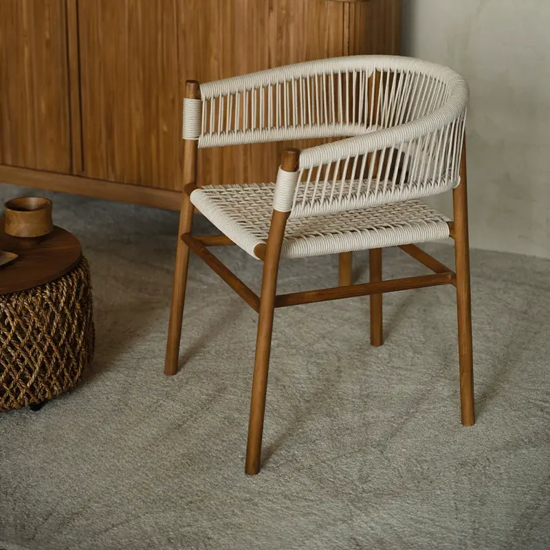 Giacinto Solid Wood Rattan Backrest Lounge Chair
