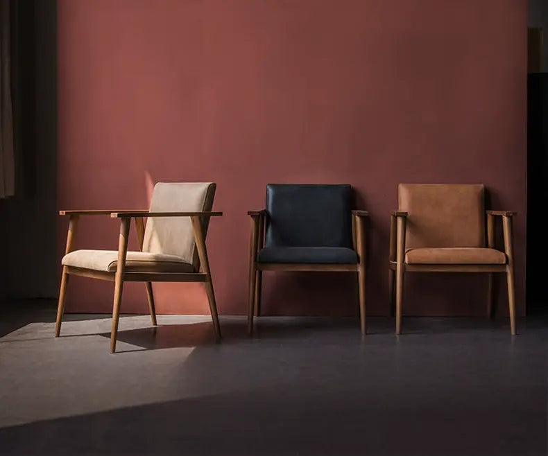 Raffaele Imported Solid Wood Leather Sofa Chair