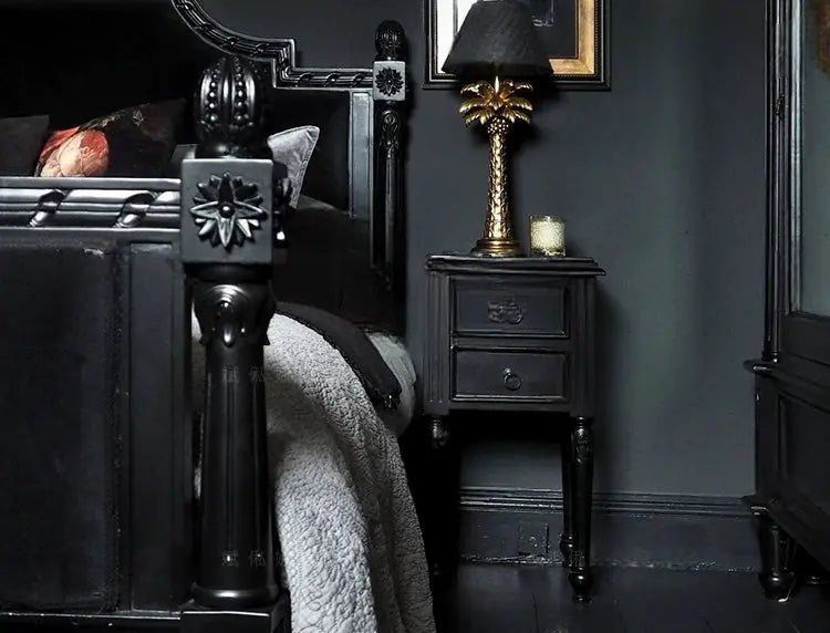 Lilou  Vintage Fabric Carved Bed Custom Design