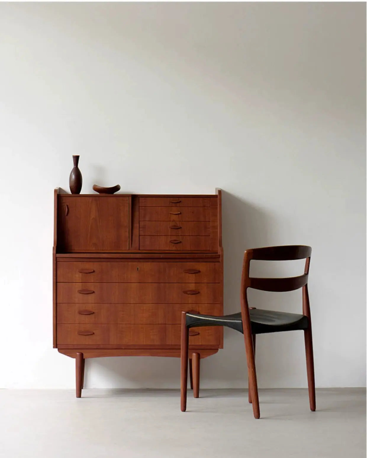 Wren Retro Modern Danish Secretary Storage Cabinet