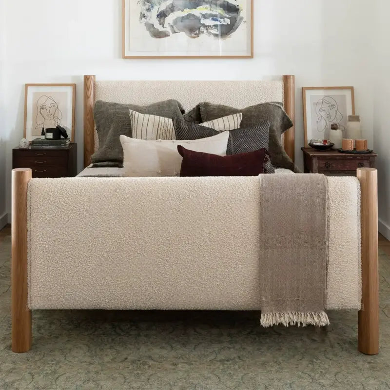 Gable Neoclassical Soft Lamb Style Bed