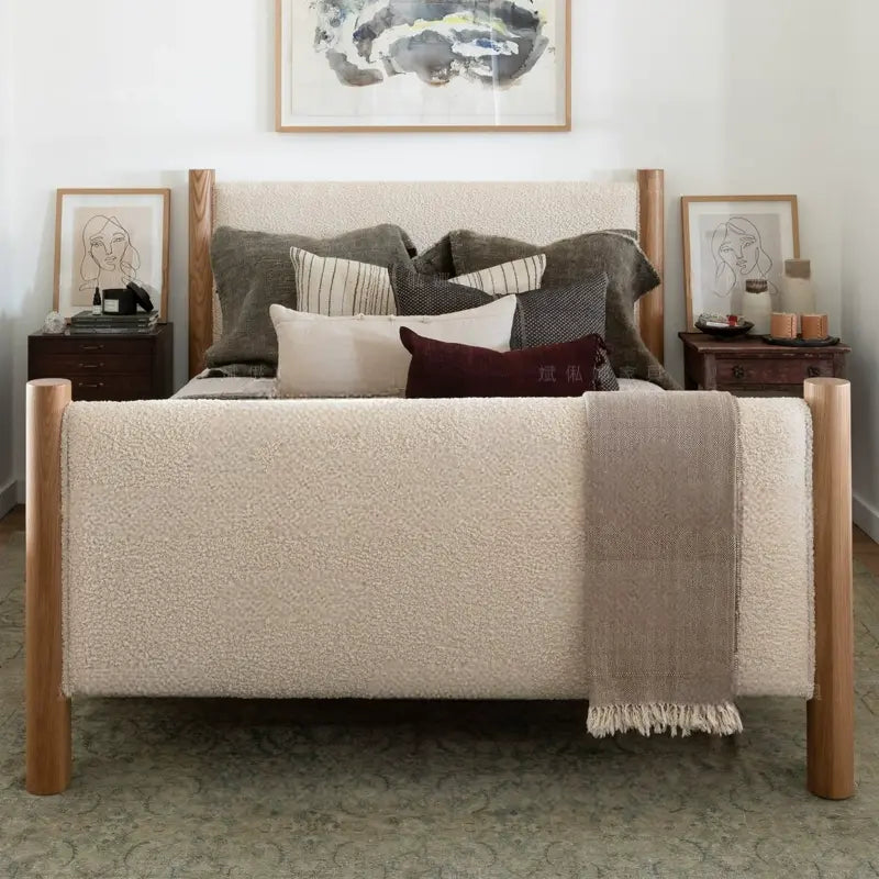 Gable Neoclassical Soft Lamb Style Bed