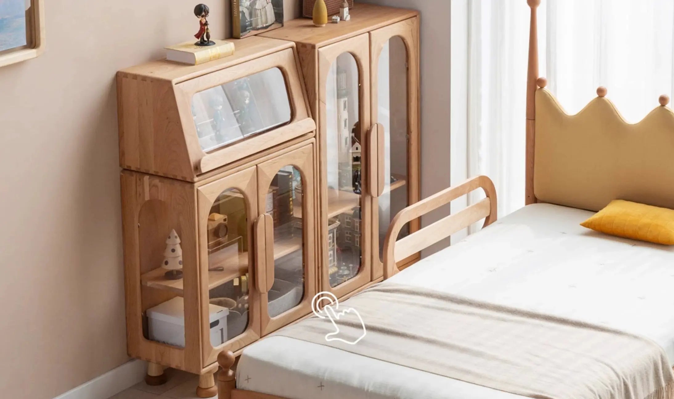 Sebastian Crown retro cherry wood bed